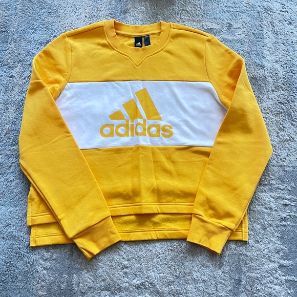 Adidas Women’s Yellow Sweatshirt Logo Sz M - Picture 2 of 7